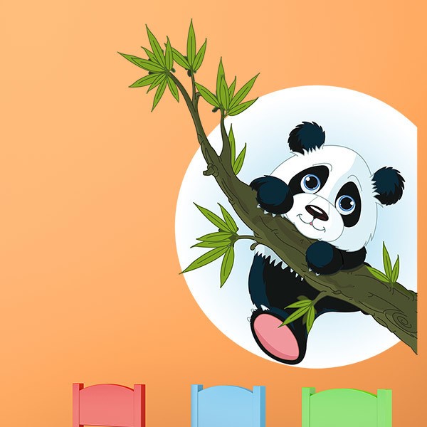 Stickers pour enfants: Ours panda escalade