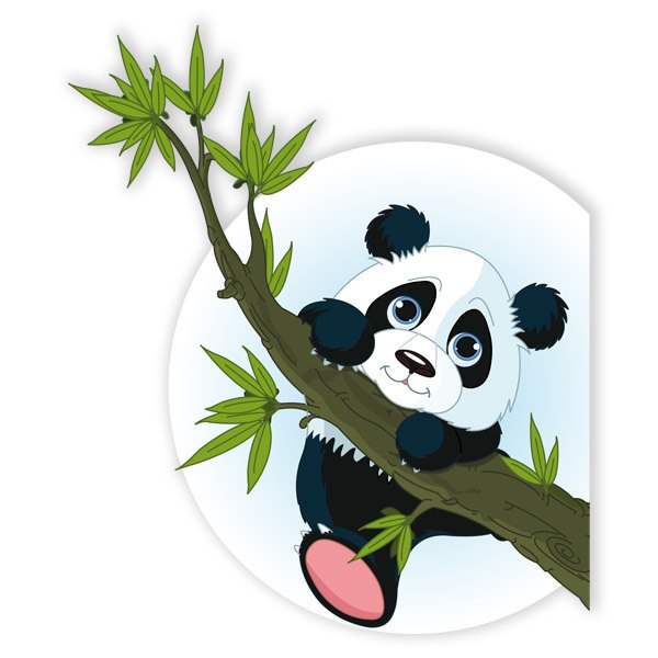 Stickers pour enfants: Ours panda escalade