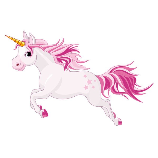 Stickers muraux: Licorne blanche étoilée