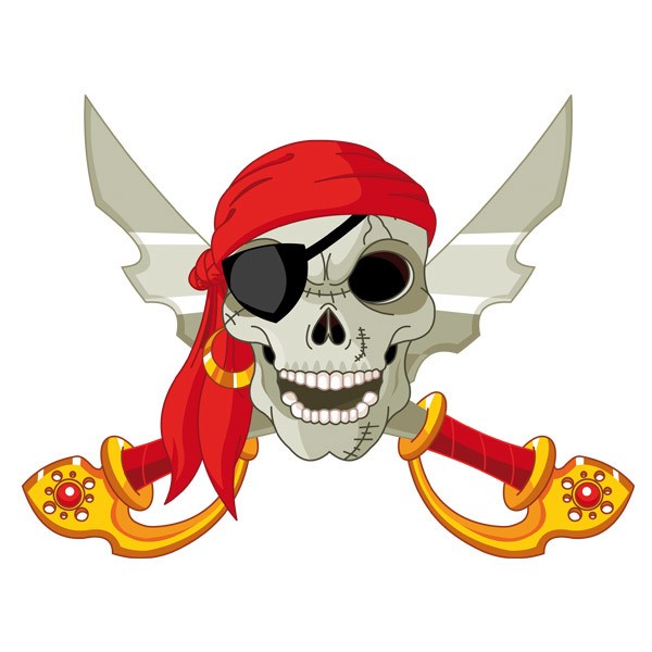 Stickers pour enfants: Crâne de pirate en couleur