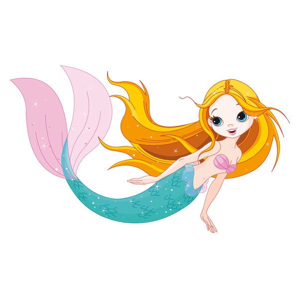Stickers pour enfants: Sirène nage