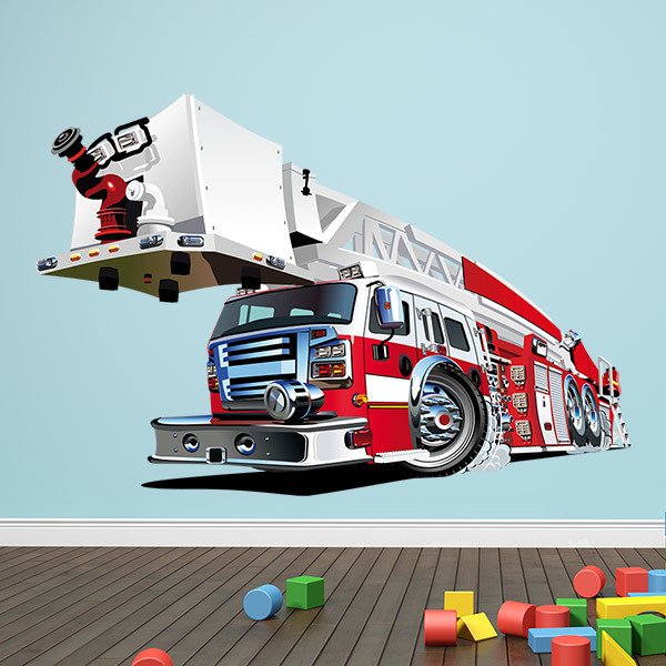 Stickers pour enfants: Grue pour camion de pompiers