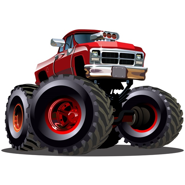 Stickers pour enfants: Monster Truck ranchera rouge