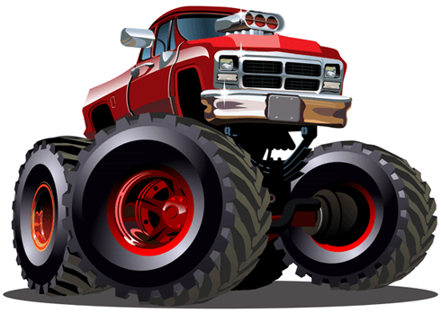 Stickers pour enfants: Monster Truck ranchera rouge