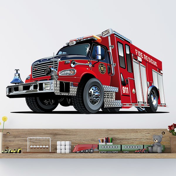 Stickers pour enfants: Camion de Pompiers Secours