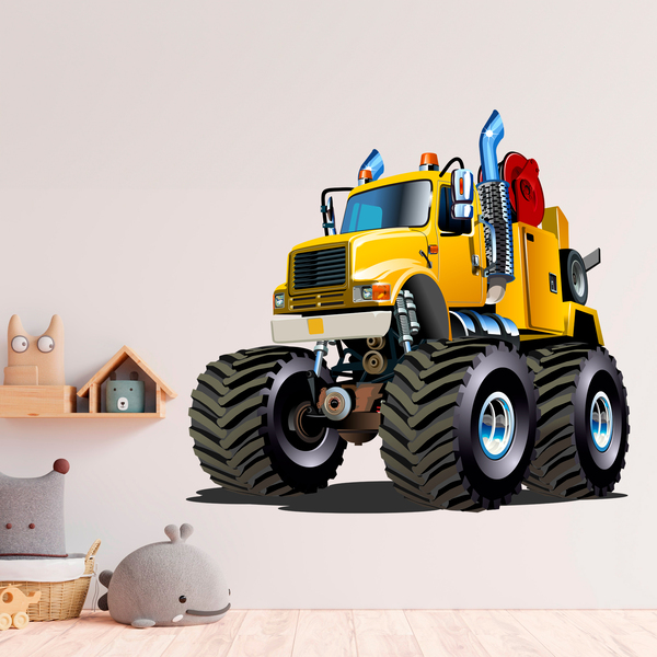 Stickers pour enfants: Camion grue Monster Truck