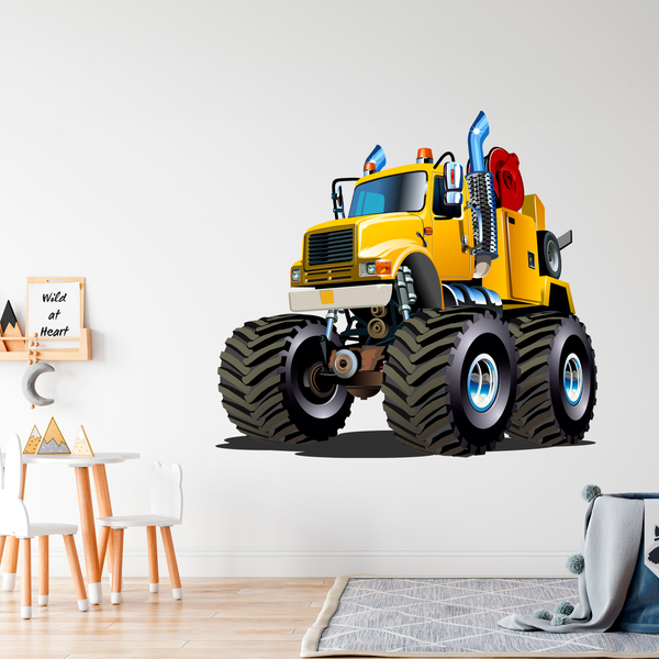 Stickers pour enfants: Camion grue Monster Truck