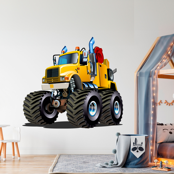 Stickers pour enfants: Camion grue Monster Truck