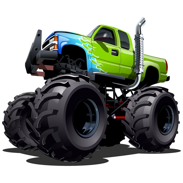 Stickers pour enfants: Monster Truck vert et bleu