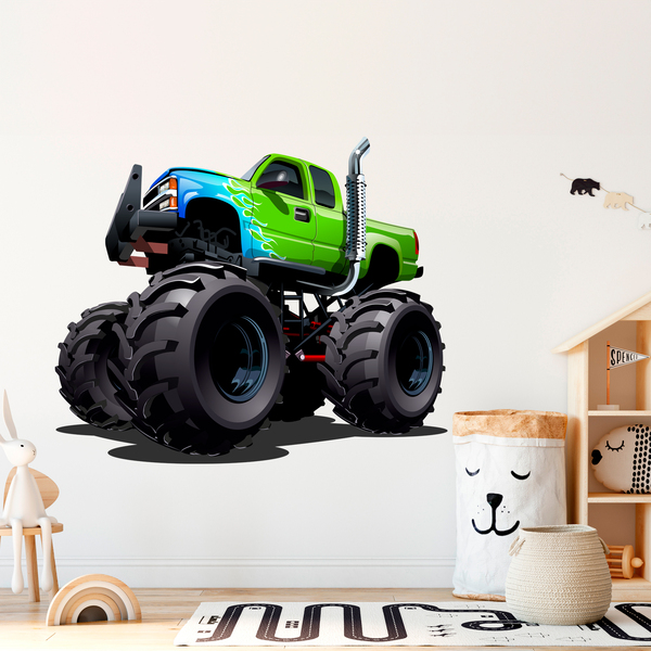 Stickers pour enfants: Monster Truck vert et bleu