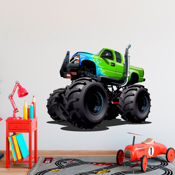 Stickers pour enfants: Monster Truck vert et bleu