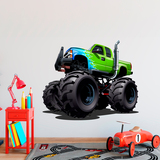 Stickers pour enfants: Monster Truck vert et bleu 5