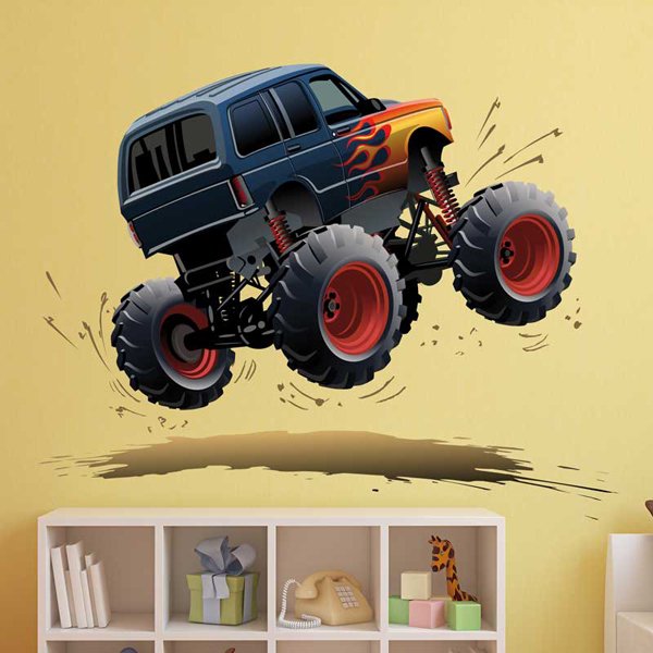 Stickers pour enfants: Monster Truck acrobaties acrobatiques