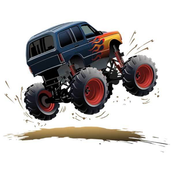 Stickers pour enfants: Monster Truck acrobaties acrobatiques