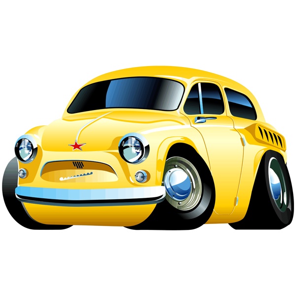 Stickers pour enfants: Voiture jaune classique