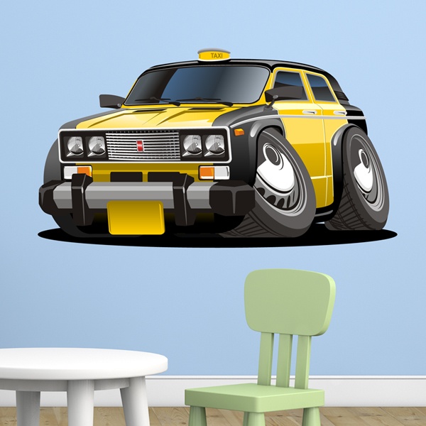 Stickers pour enfants: Taxi jaune et noir