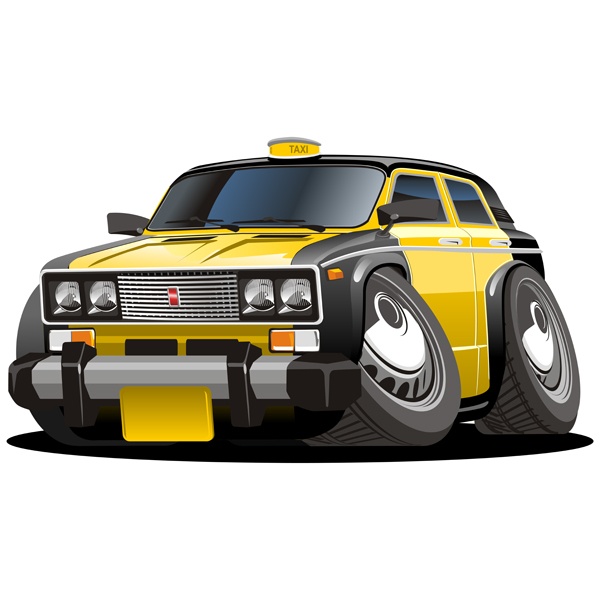 Stickers pour enfants: Taxi jaune et noir