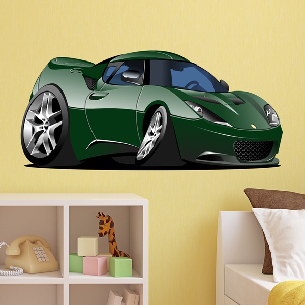 Sticker Mural Enfant Voiture De Sport Verte Webstickersmuraux Com