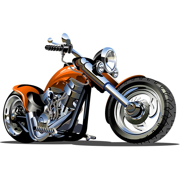 Stickers pour enfants: Moto Chopper Orange