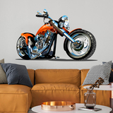 Stickers pour enfants: Moto Chopper Orange 3