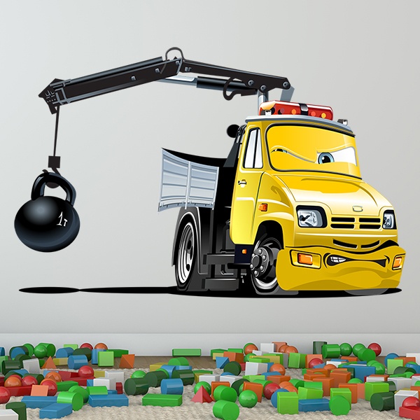 Stickers pour enfants: Camion grue à billes