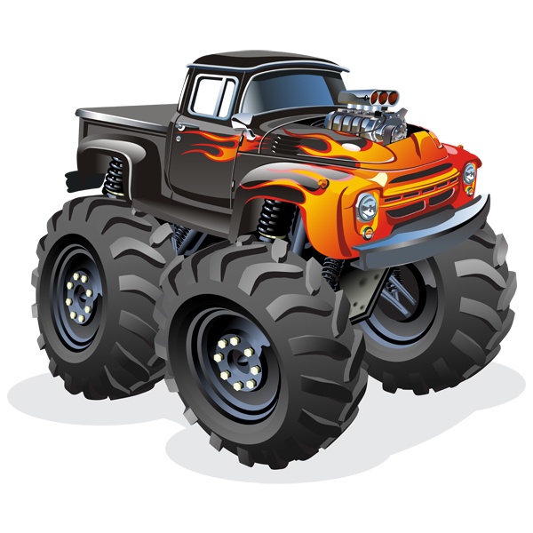 Stickers pour enfants: Monster Truck ranchera feu de ranchera