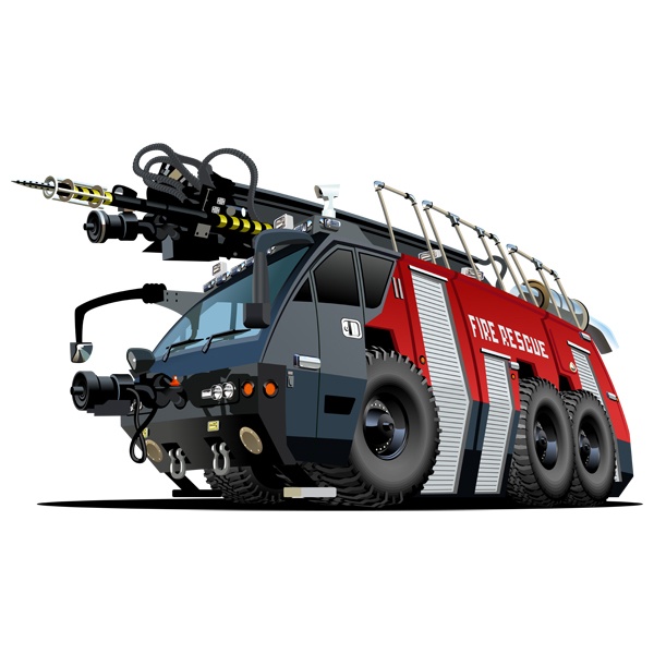 Stickers pour enfants: Unité de sauvetage pour camions de pompiers