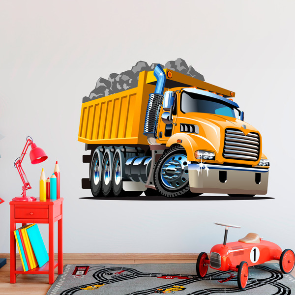 Stickers pour enfants: Camion de chantier chargé
