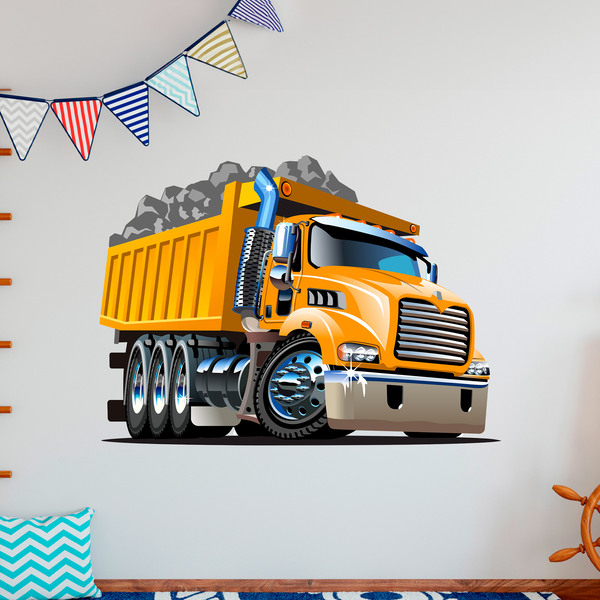 Stickers pour enfants: Camion de chantier chargé