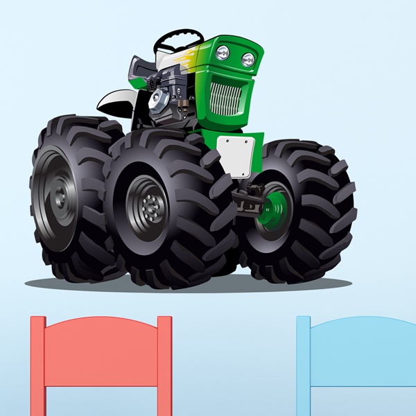 Stickers pour enfants: Tracteur Monster Truck