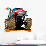 Stickers pour enfants: Monster Truck bleu et rouge 3