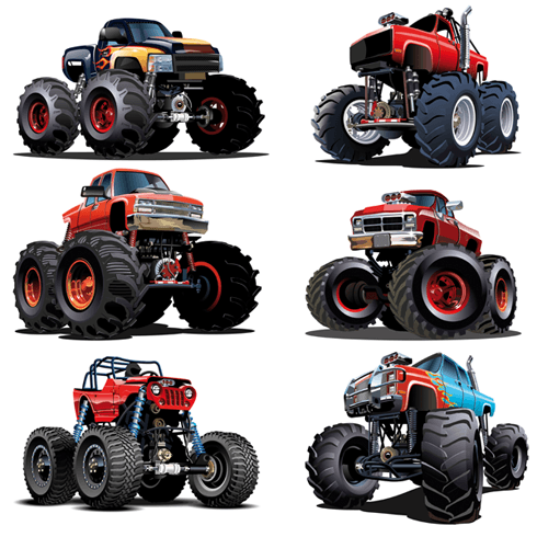 Stickers pour enfants: Kit Monster Trucks