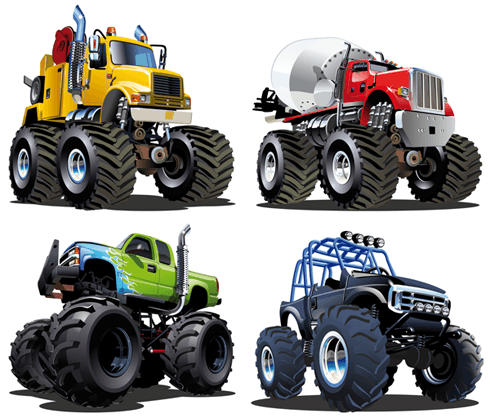 Stickers pour enfants: Kit Monster Trucks