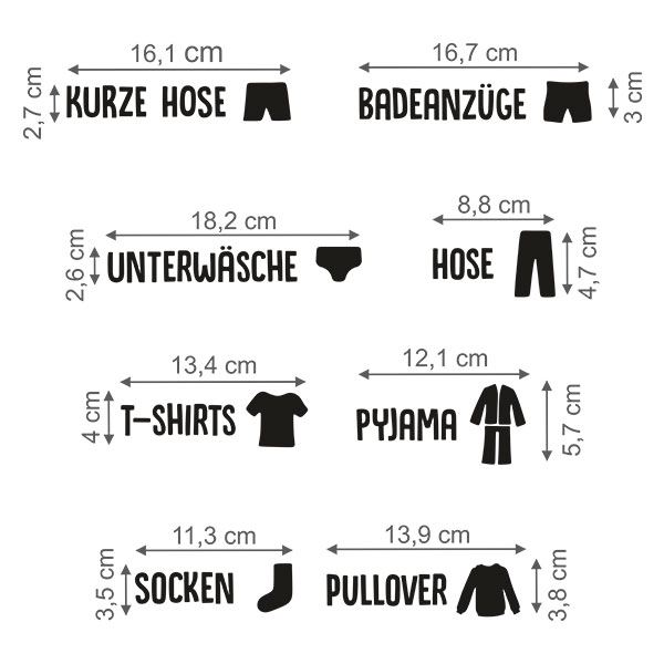 Stickers muraux: Étiquettes de Vêtements en Allemand