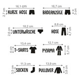 Stickers muraux: Étiquettes de Vêtements en Allemand 2