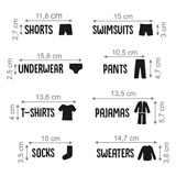 Stickers muraux: Étiquettes de Vêtements en Anglais 2