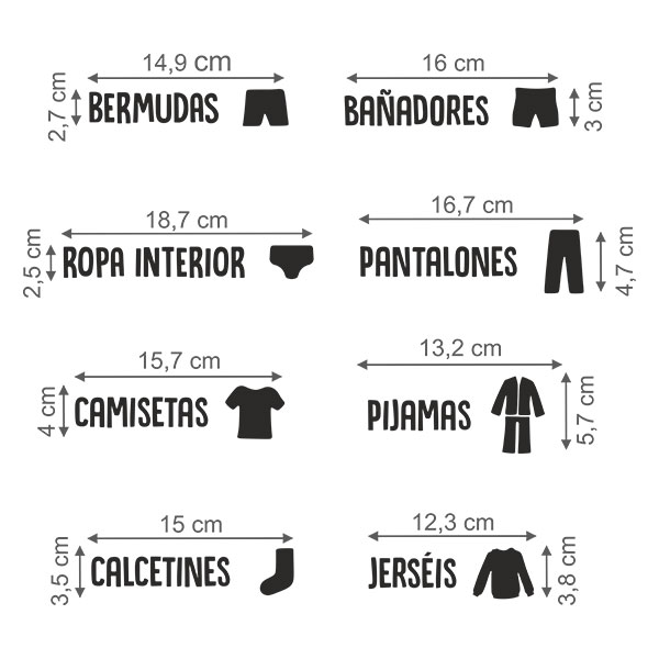 Stickers muraux: Étiquettes de vêtements en Espagnol