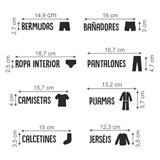 Stickers muraux: Étiquettes de vêtements en Espagnol 2