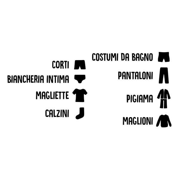 Stickers muraux: Étiquettes de Vêtements en Italien