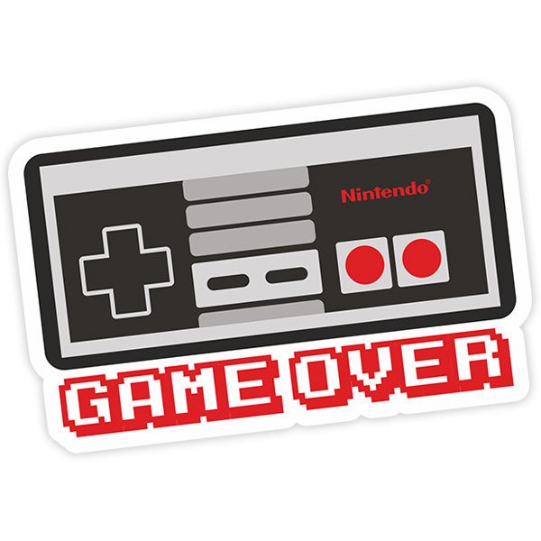 Autocollants: Game Over manette Nintendo
