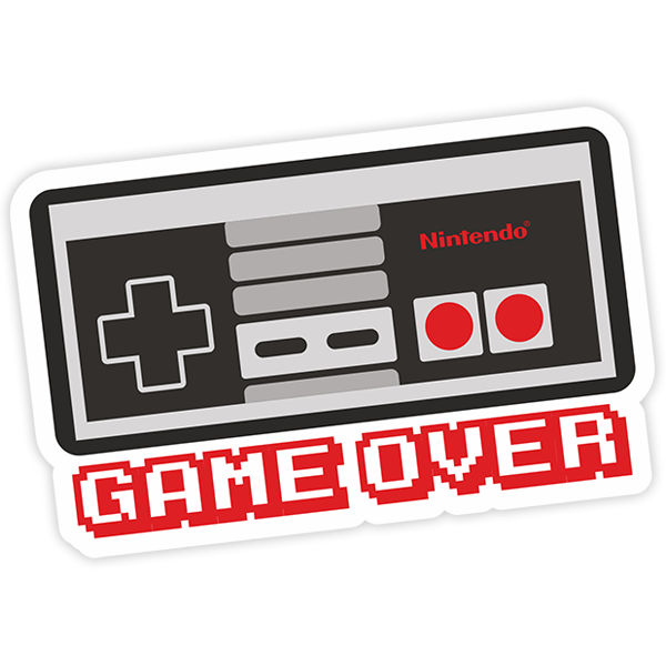 Autocollants: Game Over manette Nintendo 0