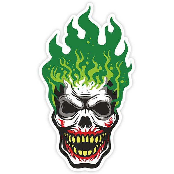 Autocollants: Le crâne du Joker en feu