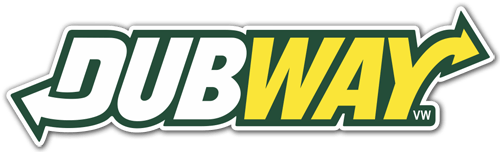 Autocollants: DUBWAY Volkswagen avec Fl&egrave;che