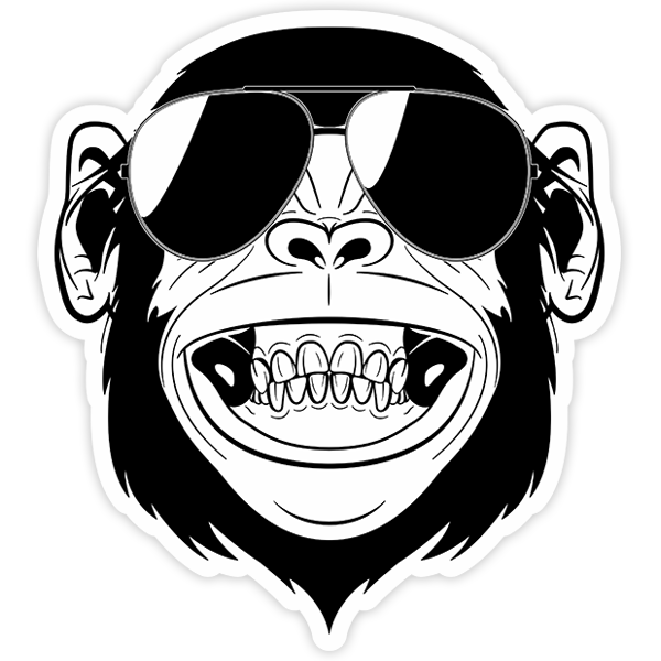 Autocollants: Chimpanzé avec lunettes de soleil
