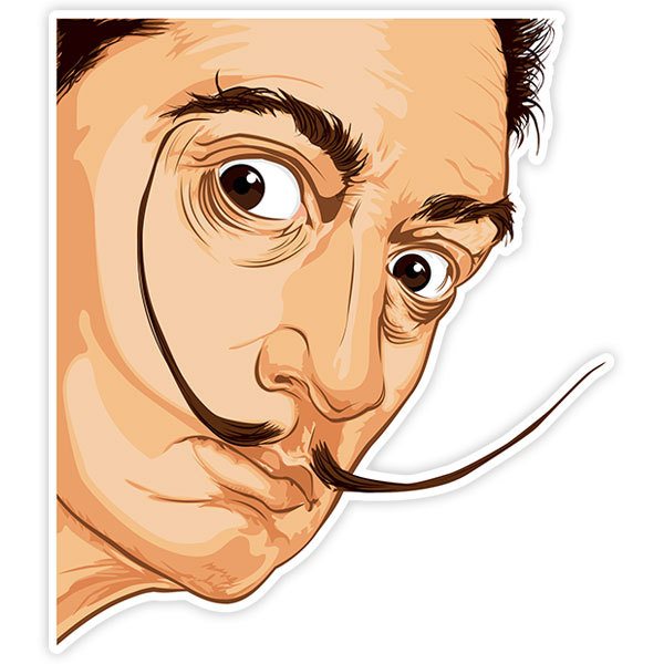 Autocollants: Portrait de Salvador Dalí