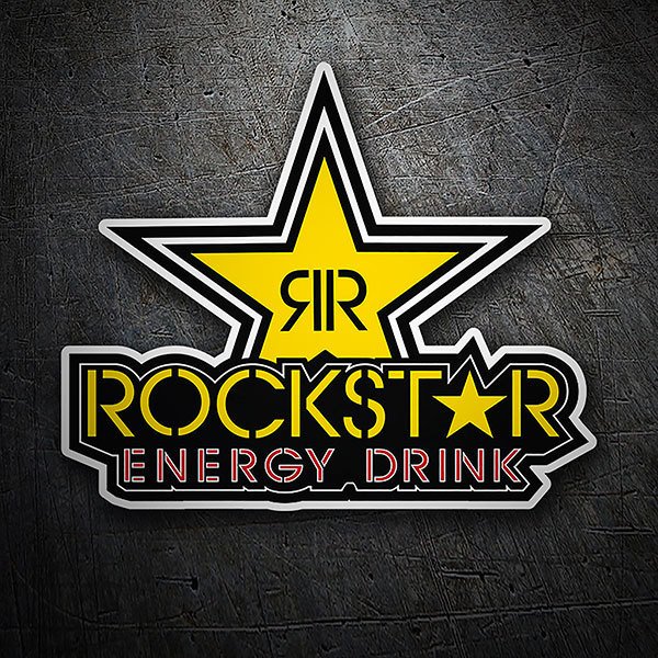 Autocollants: Gold Rockstar energy drink