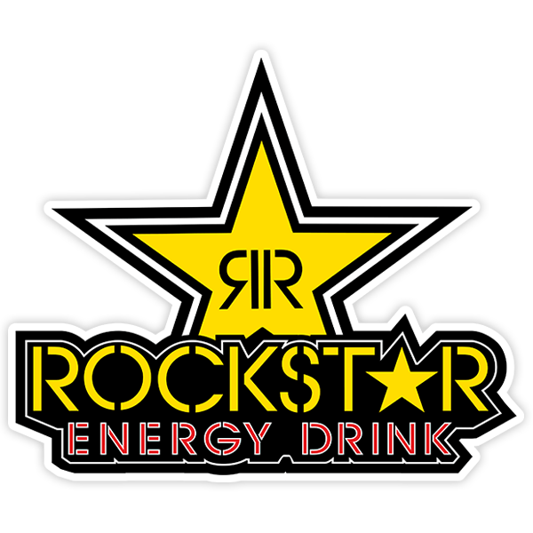 Autocollants: Gold Rockstar energy drink