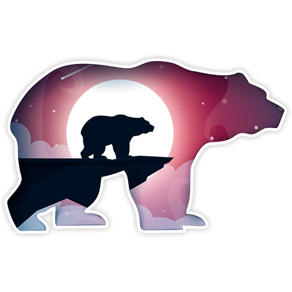 autocollant silhouette d ours avec paysage webstickersmuraux com autocollant silhouette d ours avec