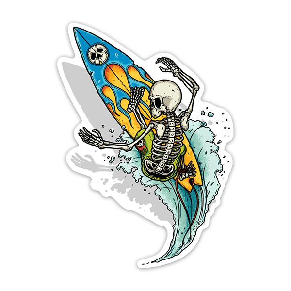 Autocollants: Squelette Surfing