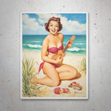 Autocollants: Hawaïen sur la Plage 3